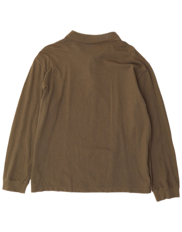 Navigare Polo à manches longues pour homme 3XL en coton kaki