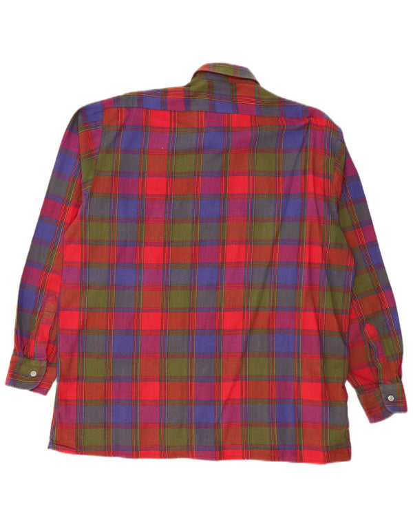 VINTAGE Chemise flanelle homme taille 41/42 grand coton à carreaux multicolore