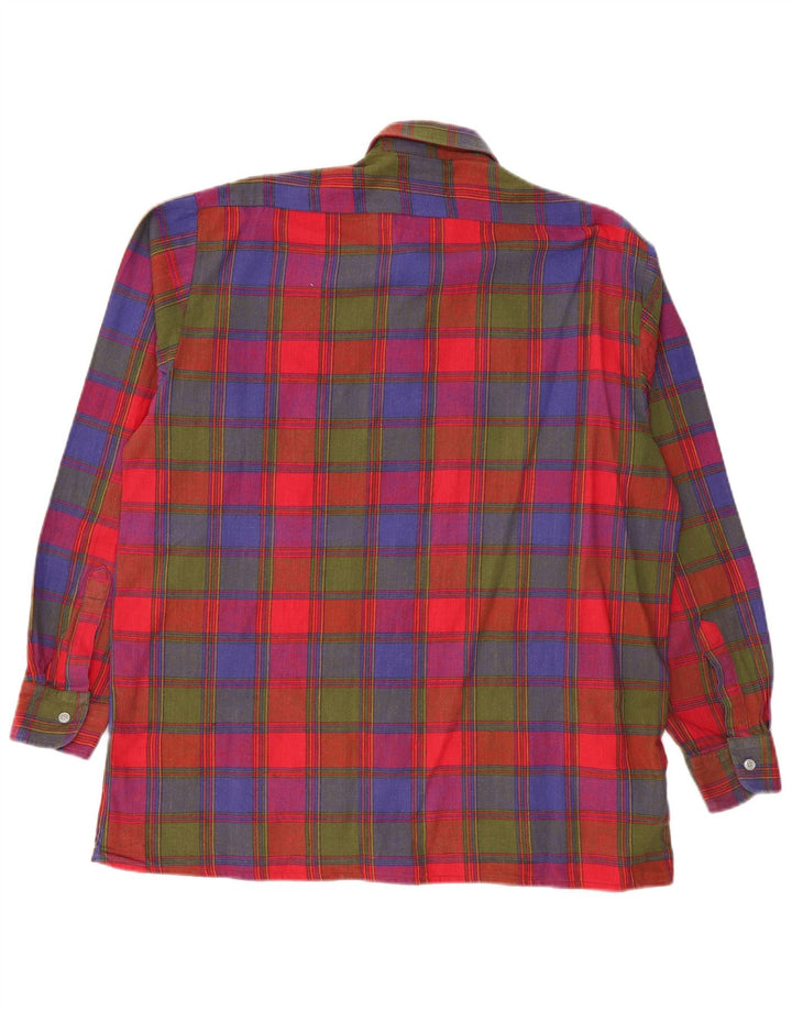 VINTAGE Chemise flanelle homme taille 41/42 grand coton à carreaux multicolore