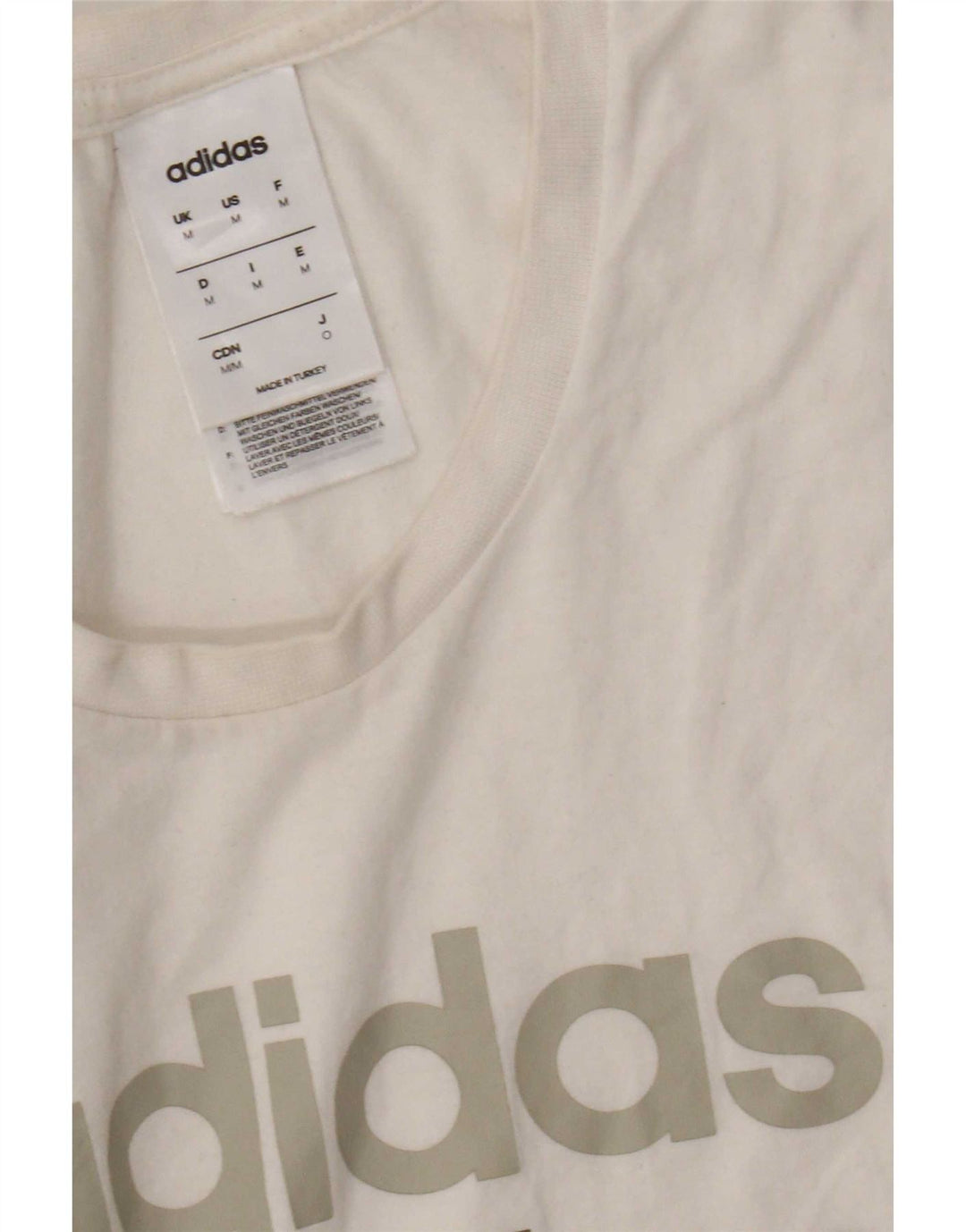 Adidas T-shirt graphique pour homme en coton blanc moyen