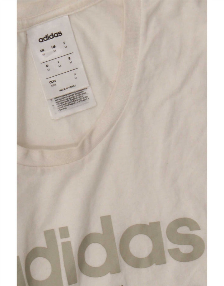 Adidas T-shirt graphique pour homme en coton blanc moyen