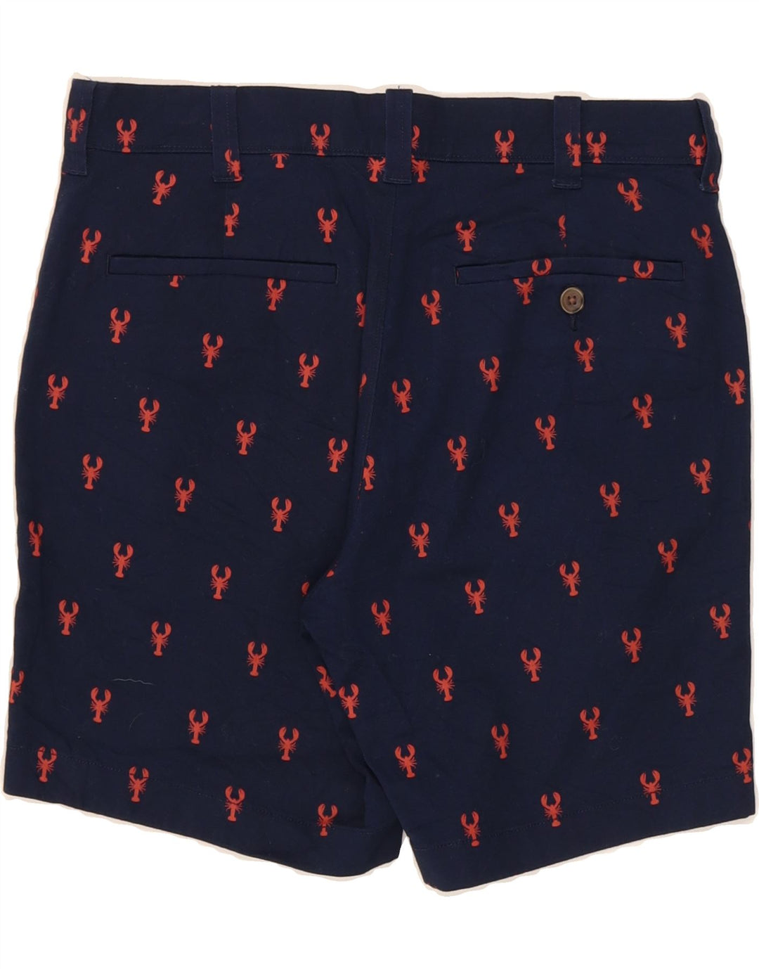 J. CREW Mens Chino Shorts W30 Medium Navy Blue Spotted Cotton Vintage J. Crew and Second-Hand J. Crew from Messina Hembry 