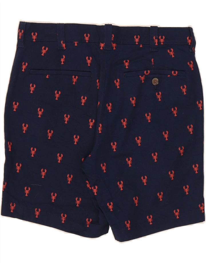 J. CREW Mens Chino Shorts W30 Medium Navy Blue Spotted Cotton Vintage J. Crew and Second-Hand J. Crew from Messina Hembry 