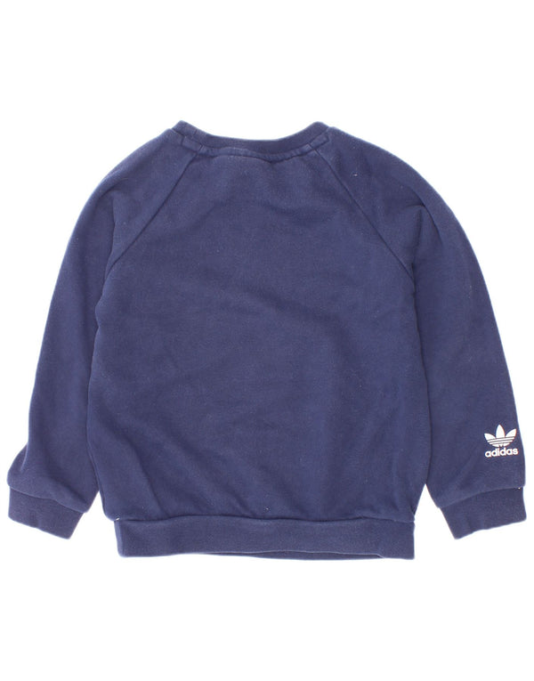 Adidas Sweat-Shirt Graphique Garçon 3-4 Ans Bleu Marine Coton