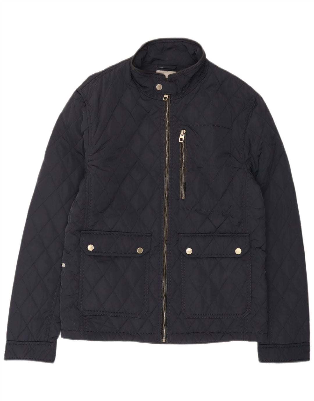 Zara Veste matelassée pour homme UK 40 Large Bleu Marine Polyester