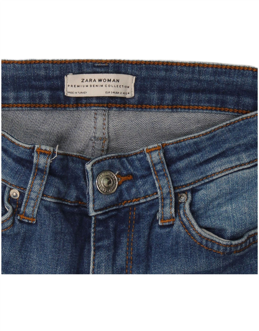 Zara Jean évasé pour femme EU 34 2XS W24 L31 Bleu