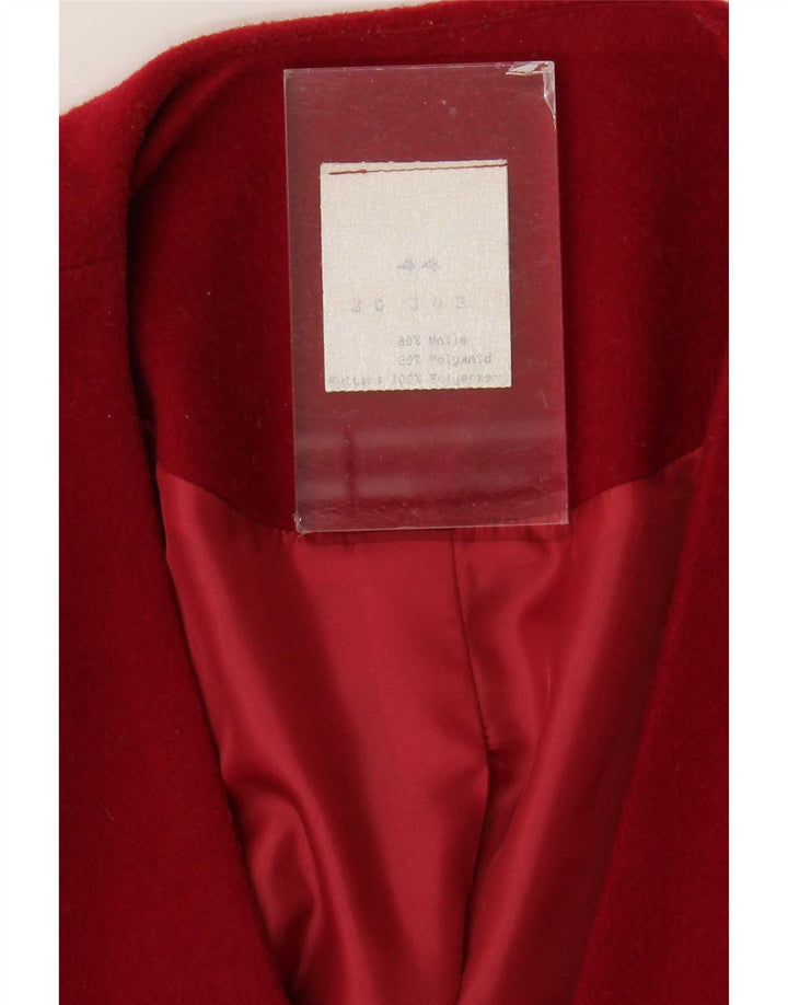 vintage Femme 3 Bouton Crop Blazer Veste IT 44 Laine Rouge Moyen