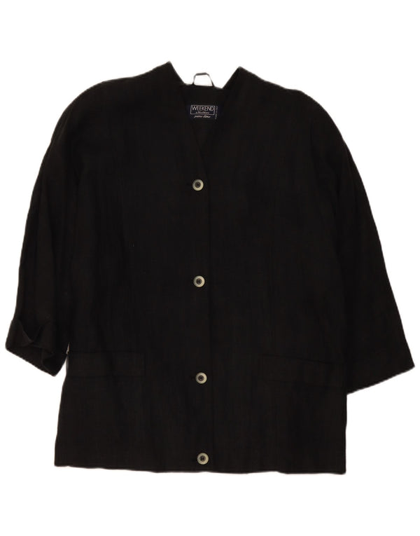 Max Mara Veste blazer surdimensionnée à 4 boutons pour femme UK 10 Small Noir