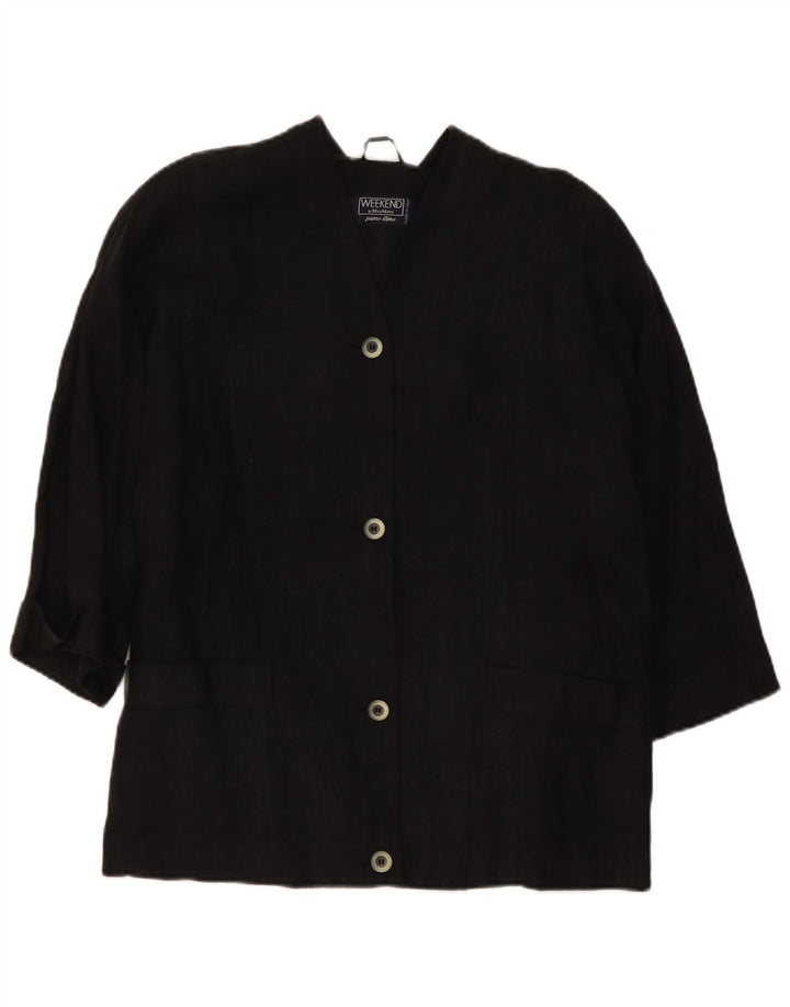 Max Mara Veste blazer surdimensionnée à 4 boutons pour femme UK 10 Small Noir