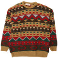 Bluster Pull à col rond pour homme IT 52 en laine géométrique marron