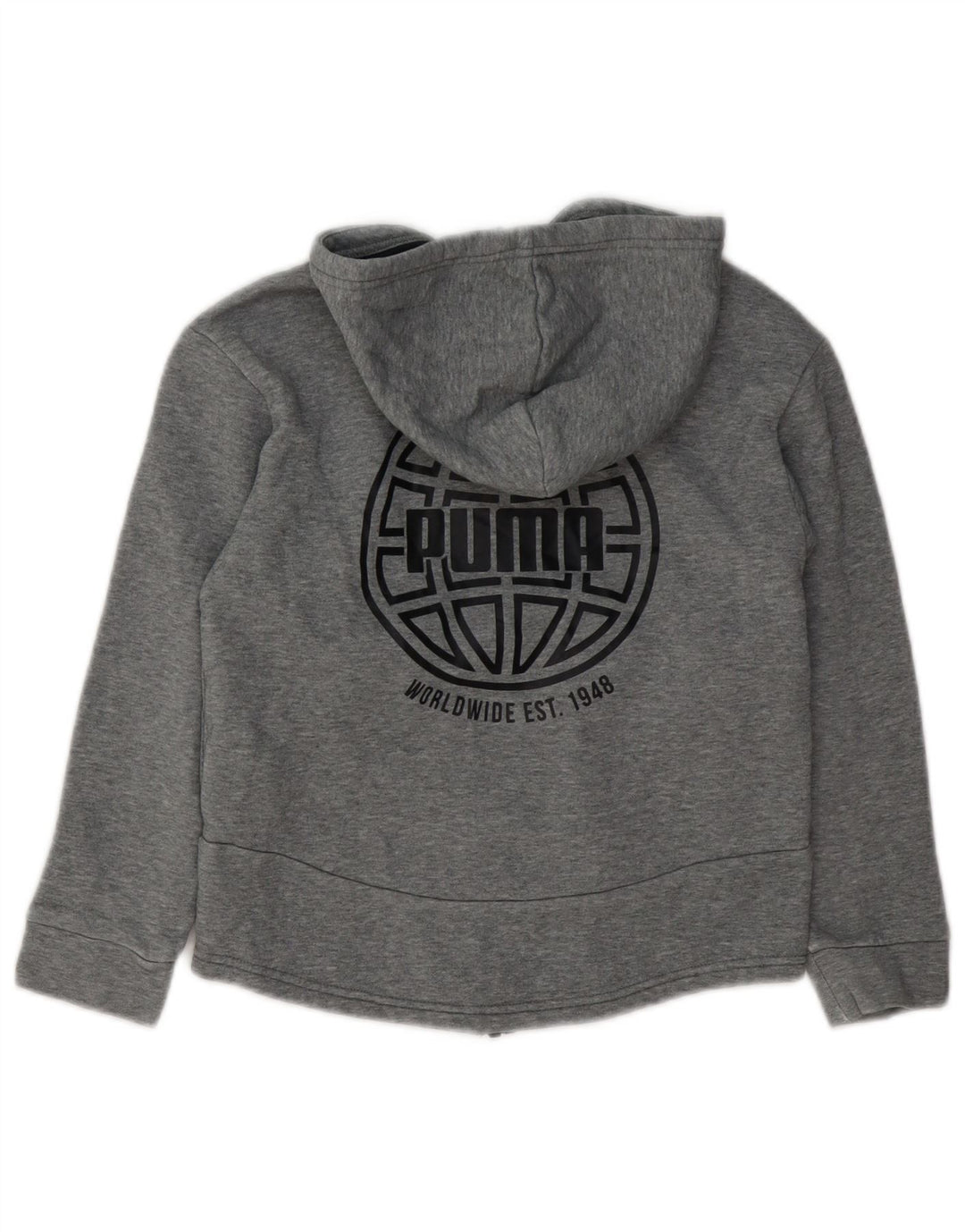 PUMA Sweat à capuche zippé graphique pour garçon 9-10 ans Gris Coton