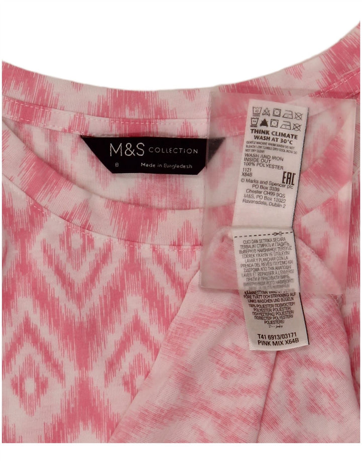 Marks & Spencer Chemisier sans manches pour femme UK 8 Petit Rose Ikat Polyester