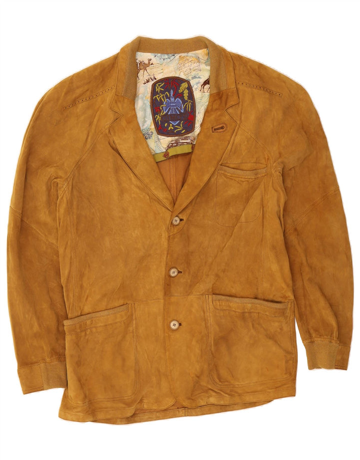 GIMO'S Mens Suede Jacket UK 42 XL Brown Vintage Gimo's and Second-Hand Gimo's from Messina Hembry 