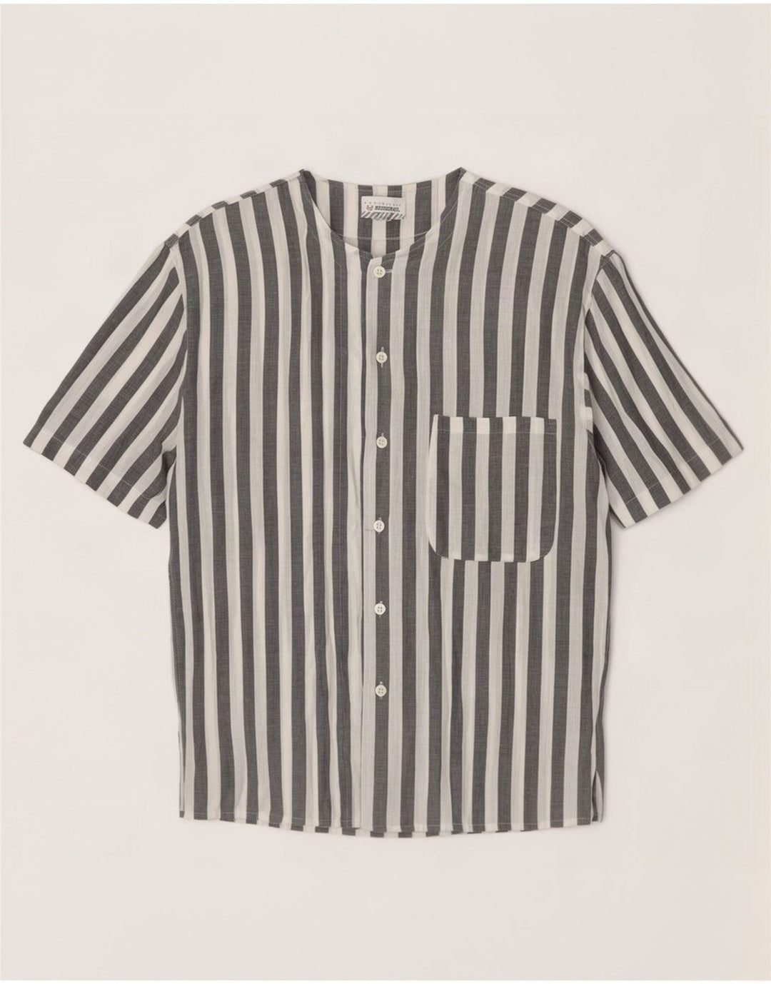 Stefanel Chemise à manches courtes pour homme en coton rayé blanc moyen