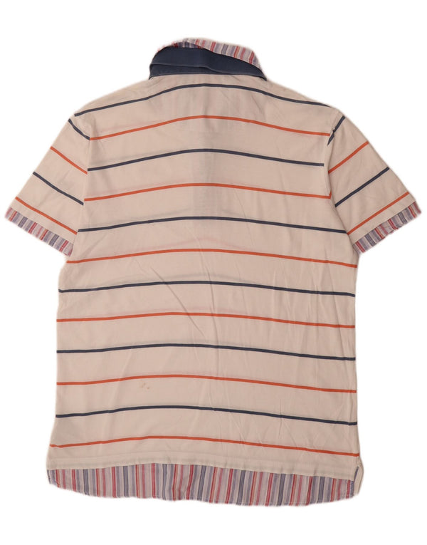 Kappa Polo Homme XL Blanc Rayé Coton