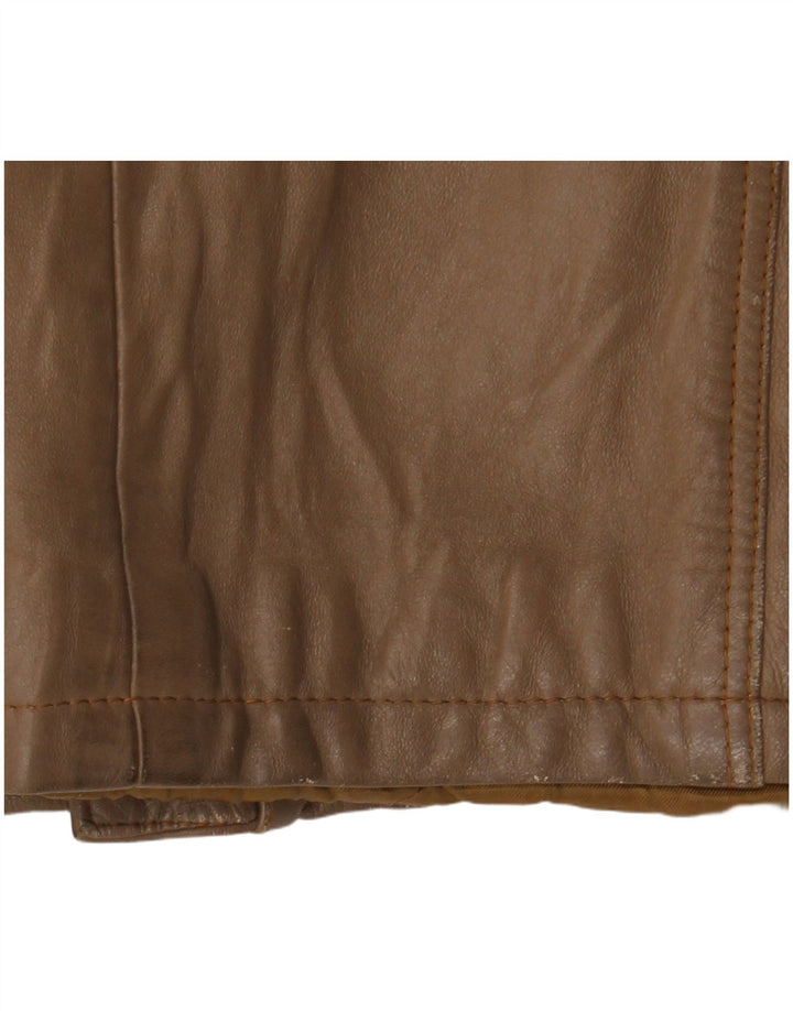 veste en cuir femme vintage UK 14 Brun moyen