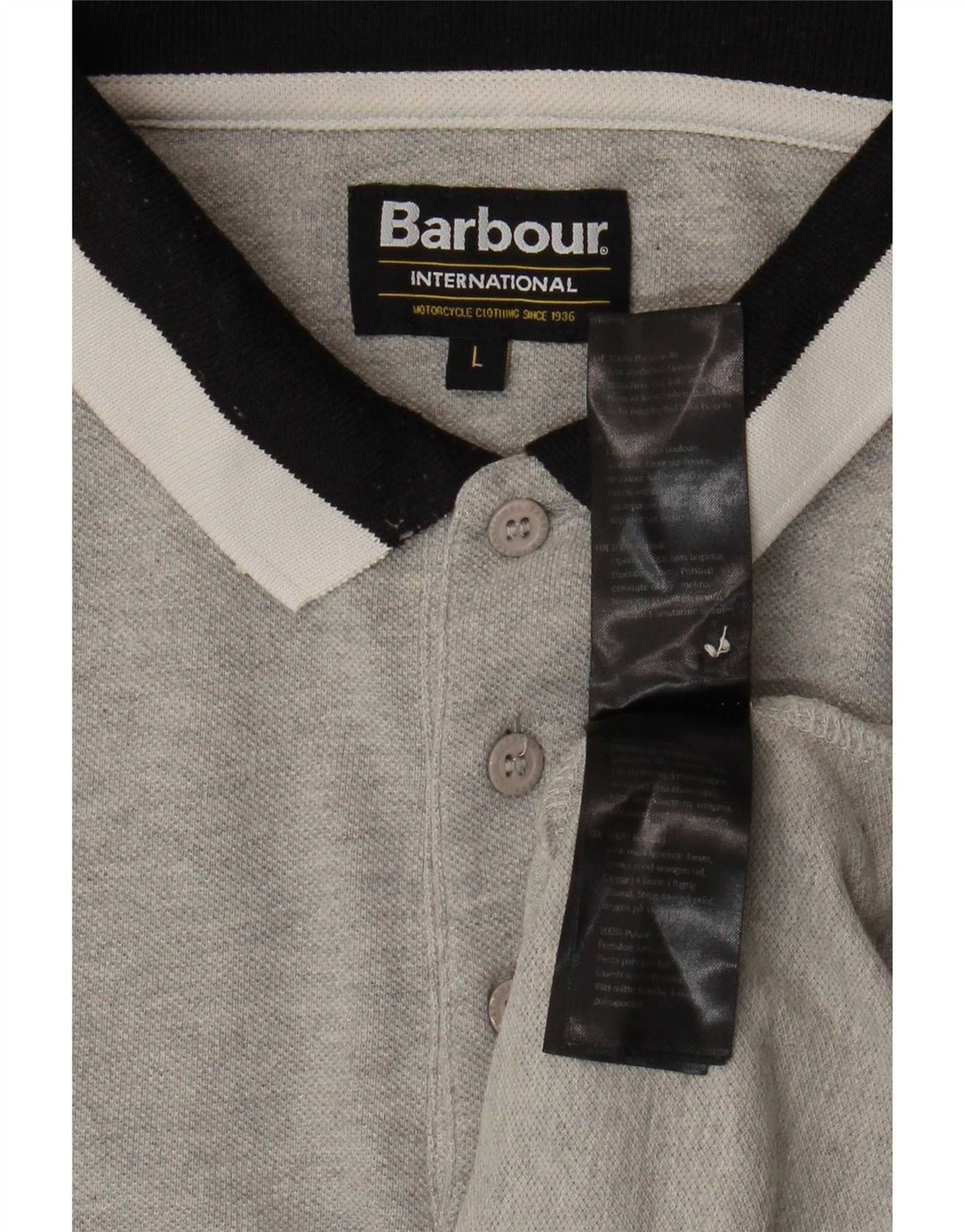 Barbour Polo Homme Grand Gris Colorblock Coton