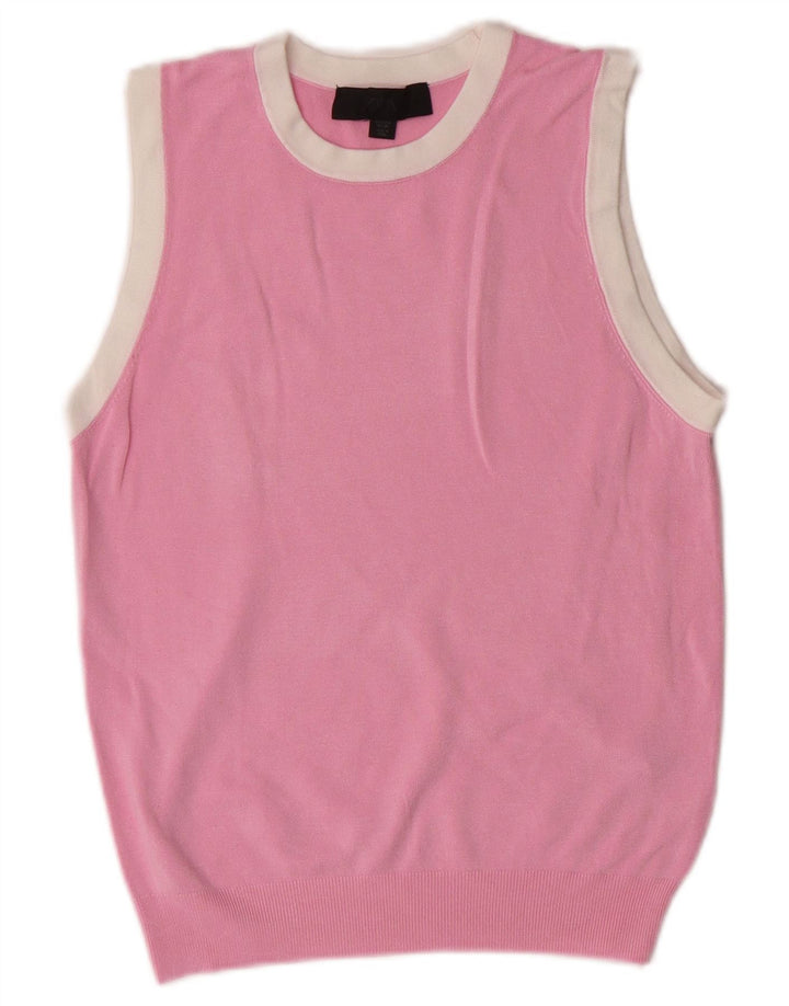 Zara Womens Crop Vest Débardeur UK 10 Petit Rose