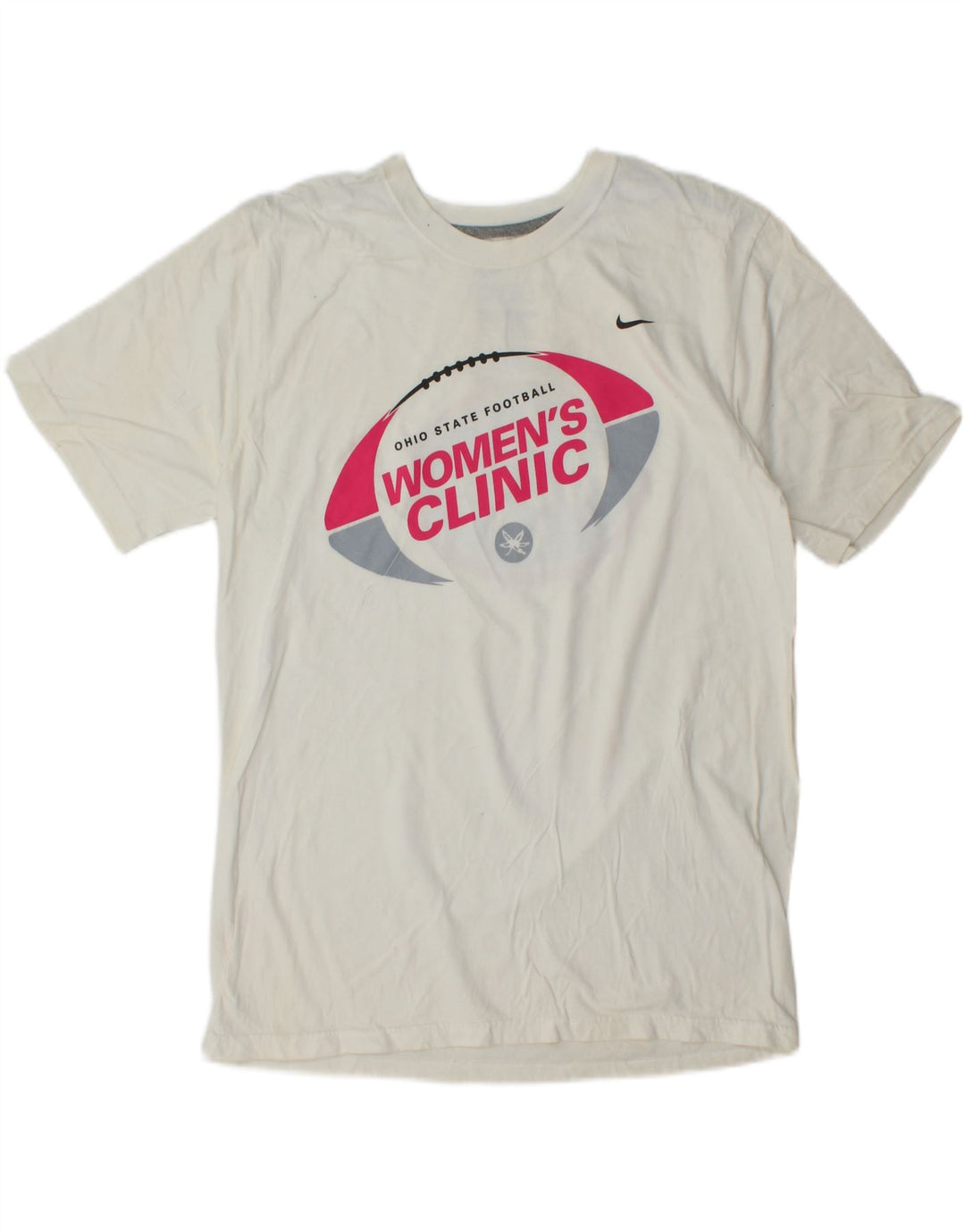 NIKE T-shirt graphique pour femme UK 14 en coton blanc moyen