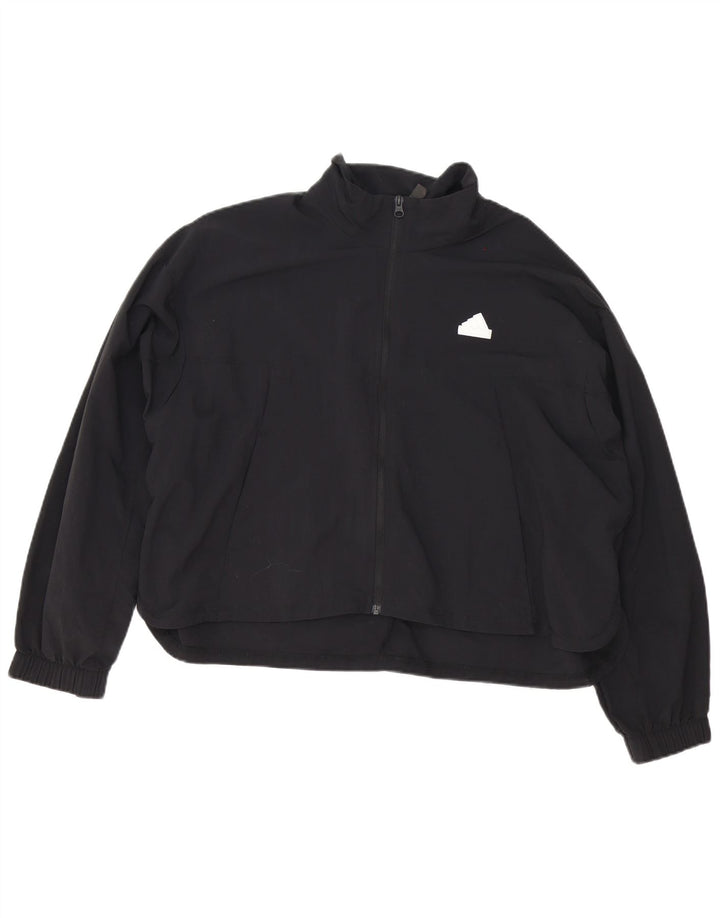Adidas Veste de survêtement surdimensionnée pour femme UK 12/14 Noir moyen