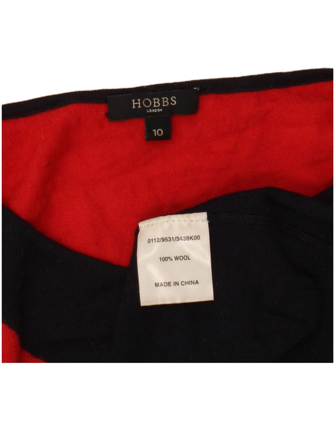 HOBBS Pull col bateau pour femme UK 10 Small Bleu marine Colourblock