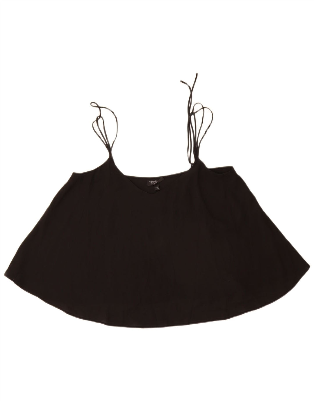 Topshop Femme Cami Top UK 12 Moyen Noir Polyester
