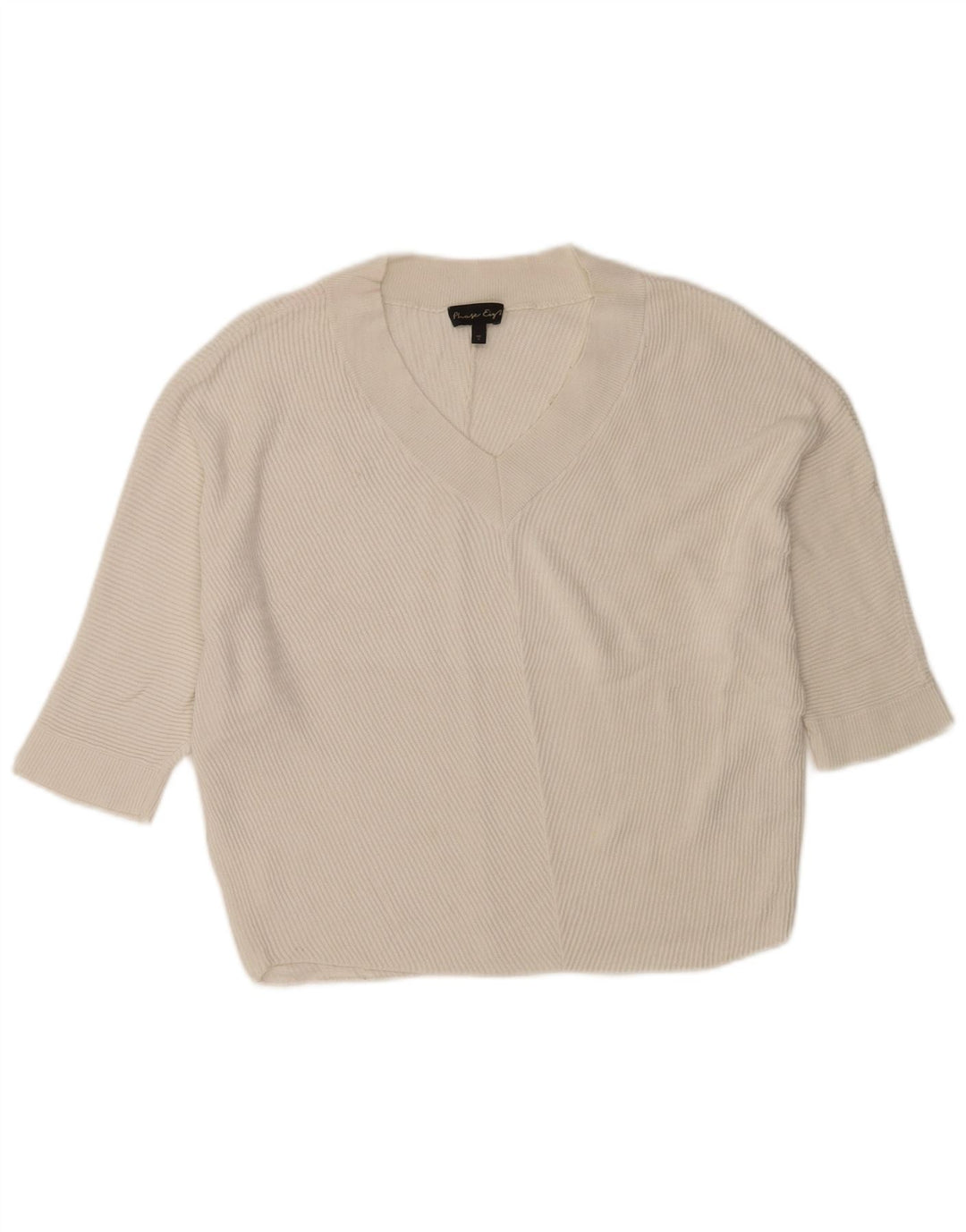 Phase Eight Pull court surdimensionné à col en V pour femme UK 10 Petit Blanc