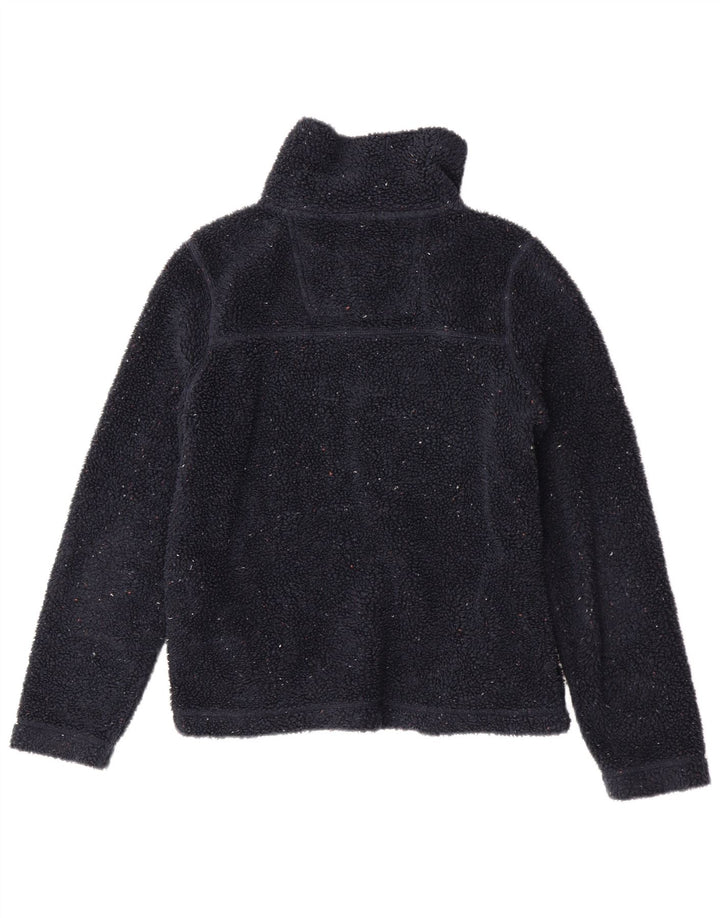 Fat Face Pull polaire à col zippé pour femme UK 8 Small Bleu marine Polyester