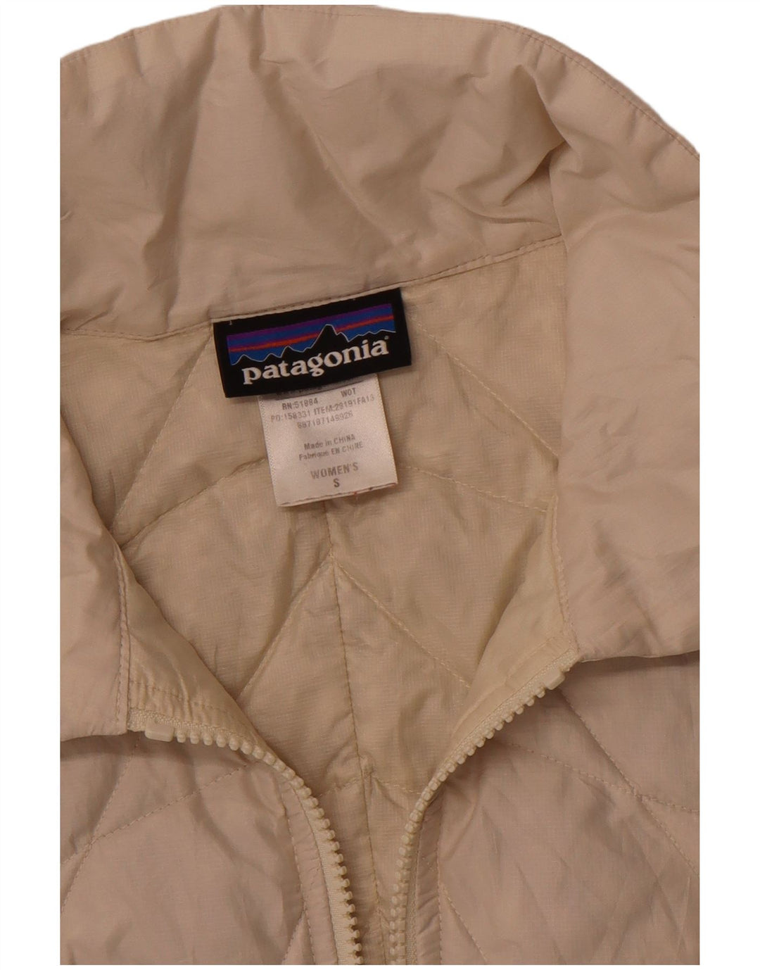 PATAGONIA Veste matelassée matelassée pour femme UK 10 Small Off White Polyester