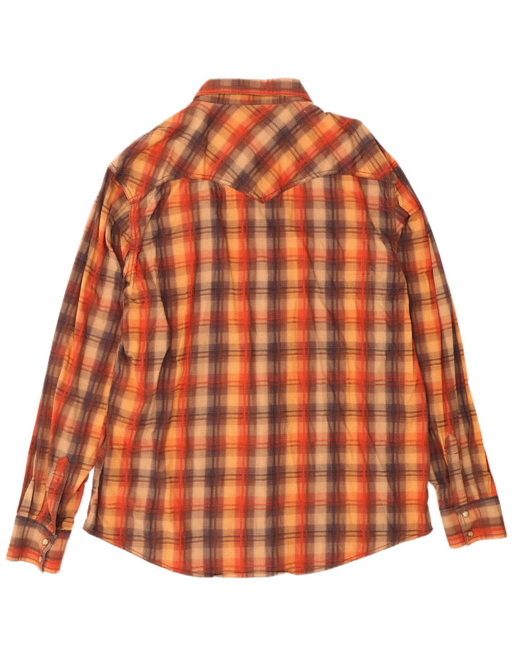 Wrangler Chemise rétro pour homme 2XL en coton à carreaux marron