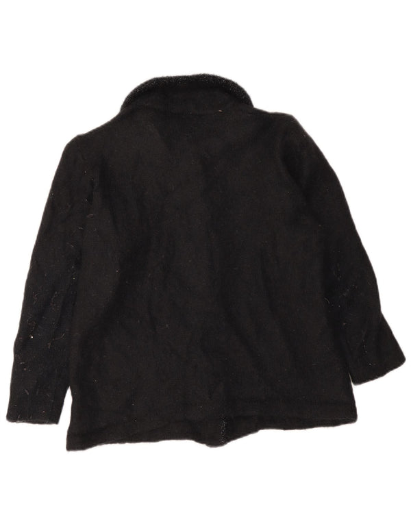 La Perla Pull Cardigan Femme UK 12 Moyen Noir Mohair