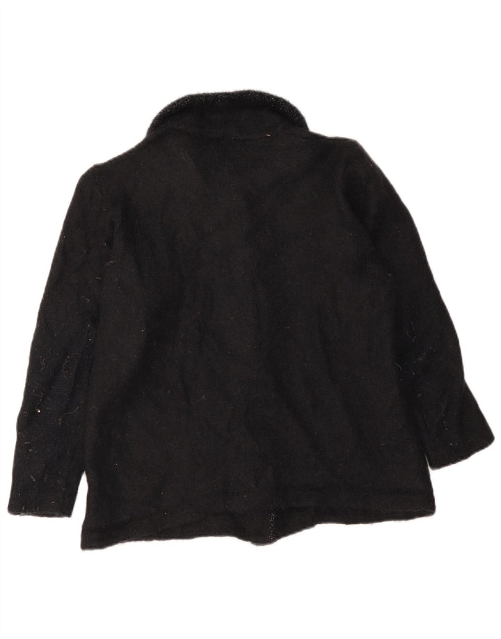 La Perla Pull Cardigan Femme UK 12 Moyen Noir Mohair