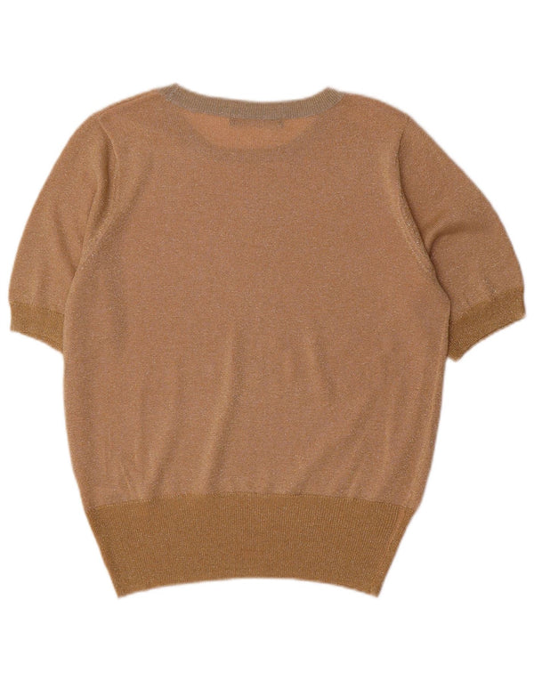 Marks & Spencer Pull col bateau pour femme UK 14 Medium Doré moucheté
