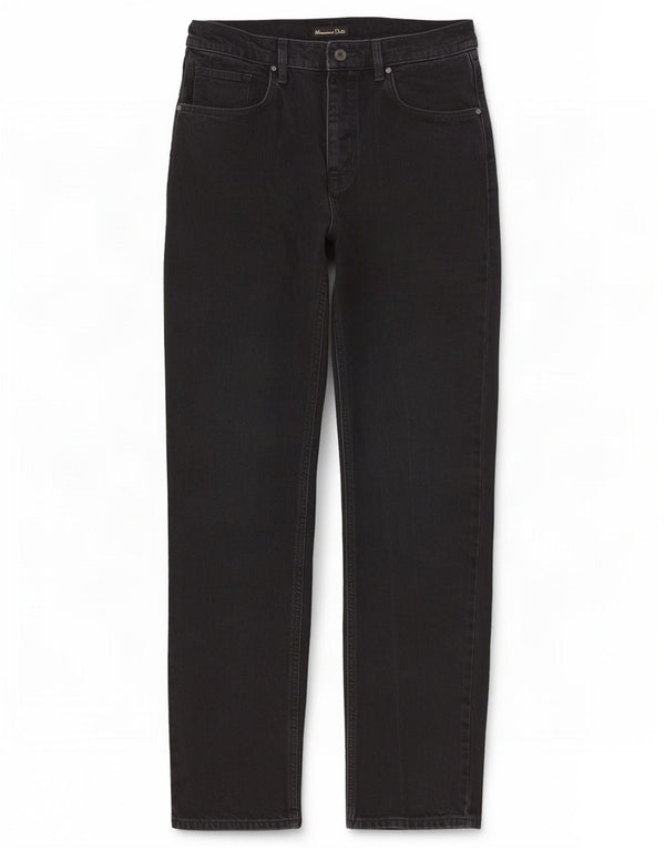 Massimo Dutti Jean droit pour femme EU 36 XS W26 L28 Noir Coton