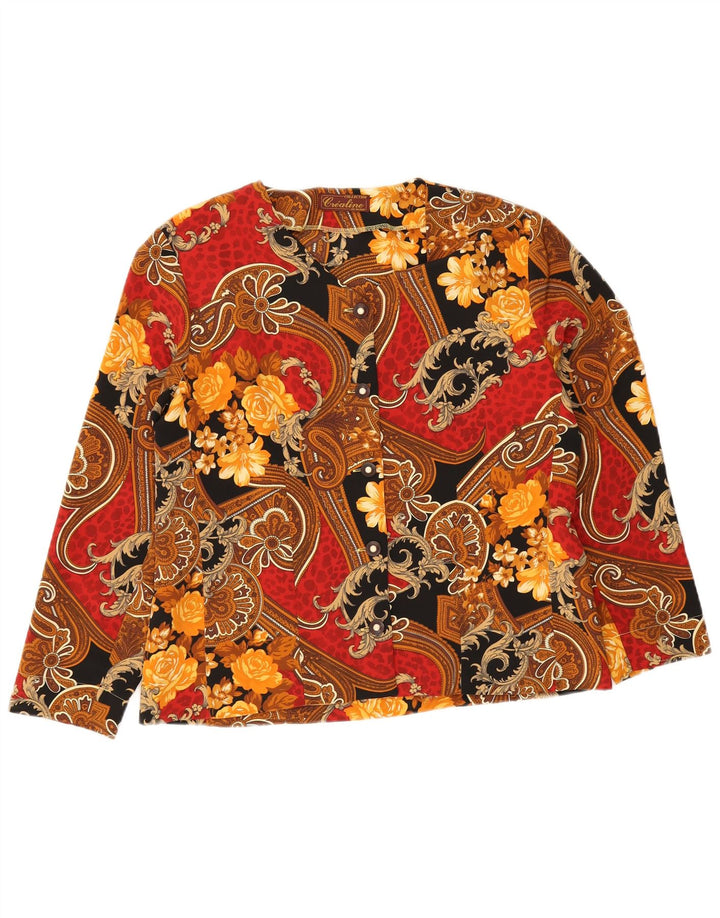 vintage Femme 5 Bouton Blazer Veste UK 16 Grand Paisley Multicolore