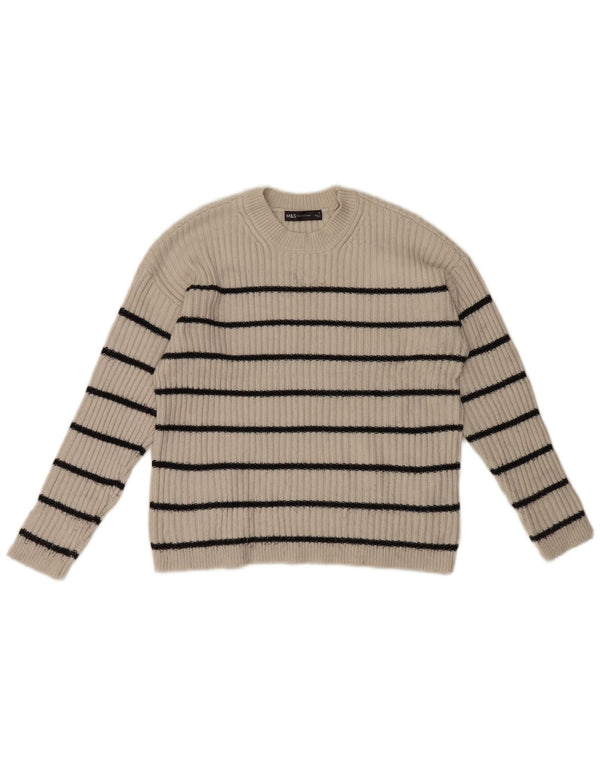 Marks & Spencer Pull à col rond pour femme UK 12 Medium Off White