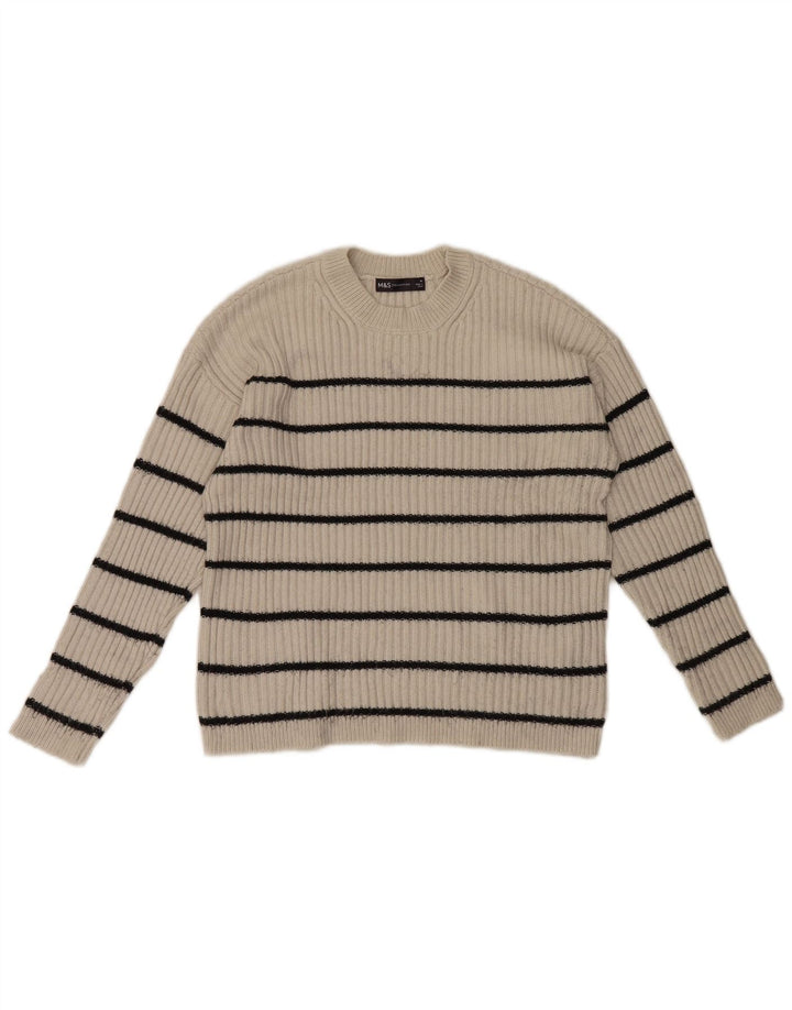 Marks & Spencer Pull à col rond pour femme UK 12 Medium Off White