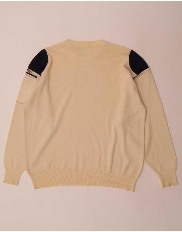 Il Granchio Pull Col Rond Homme XL Laine Colorblock Beige
