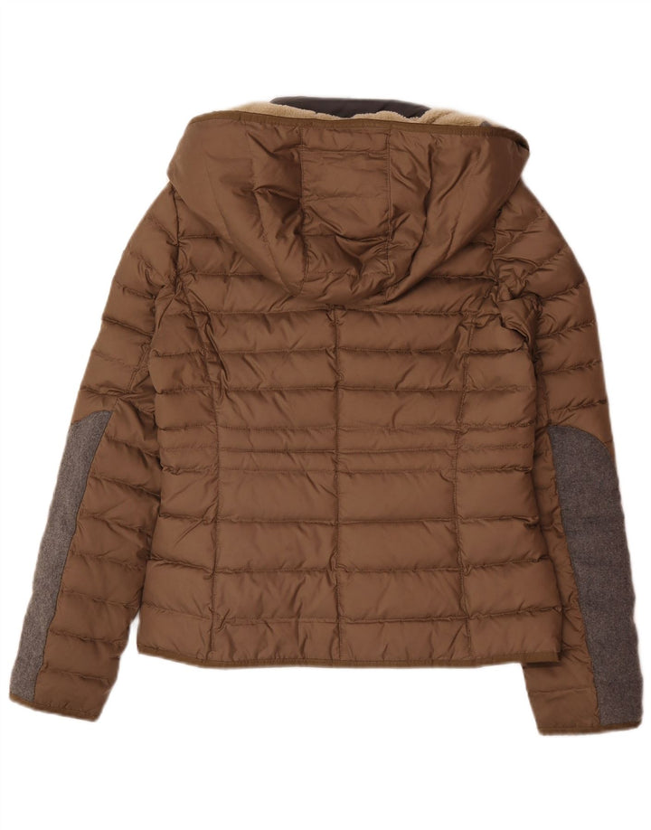 Marc O'Polo Veste matelassée à capuche pour femme EU 36 Small Marron Colourblock