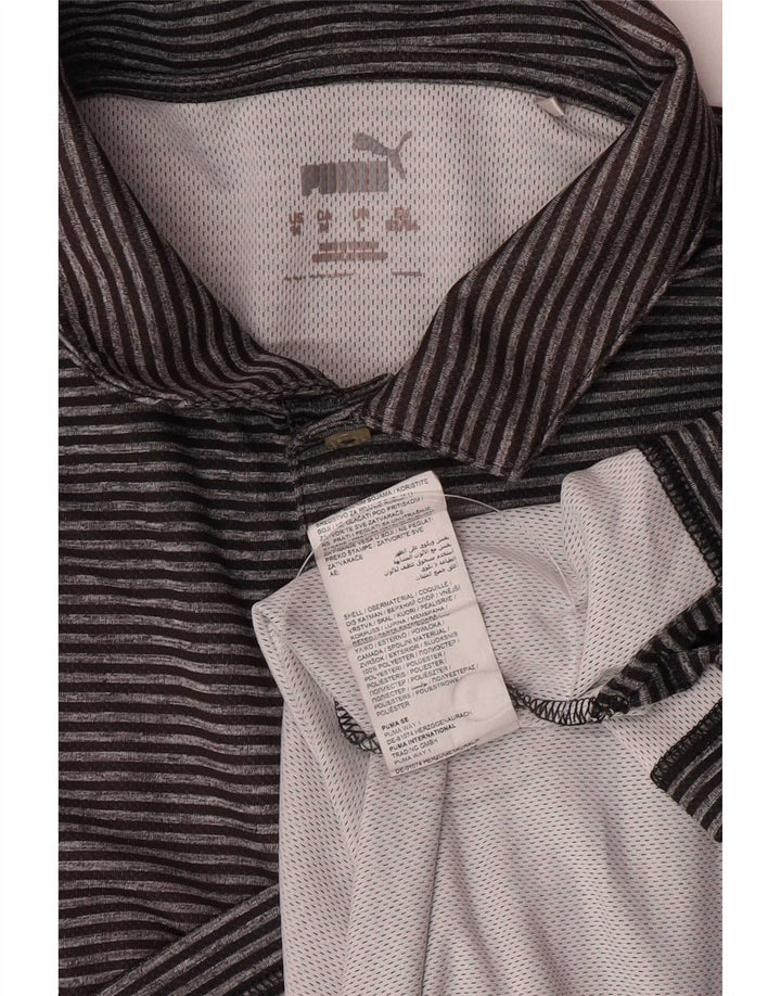 Puma Polo Homme Large Gris Rayure Polyester