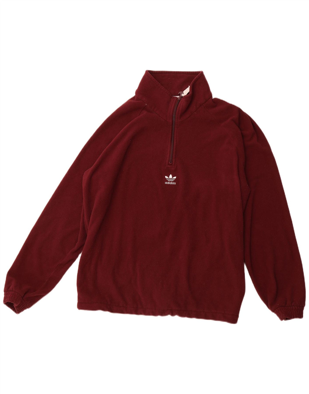 ADIDAS Pull polaire graphique à col zippé pour homme XL Bordeaux Polyester