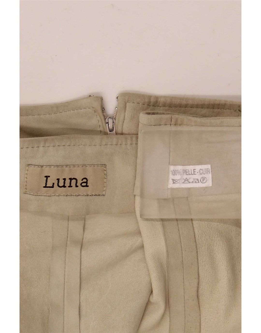 Luna Jupe trapèze en daim pour femme W28 Cuir beige moyen