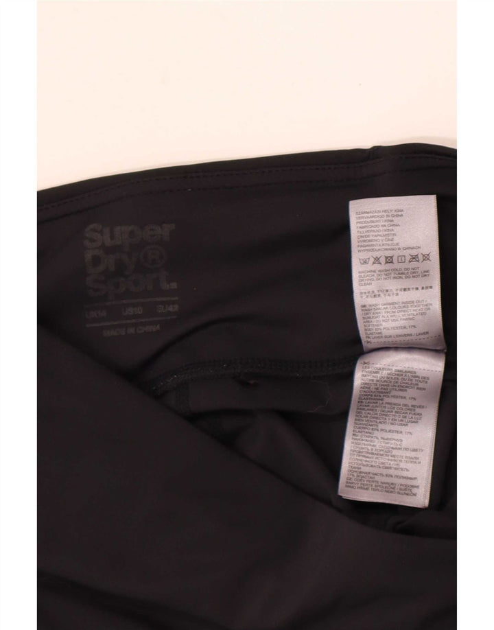 Superdry Leggings Graphiques Femme UK 14 Large Noir Polyester