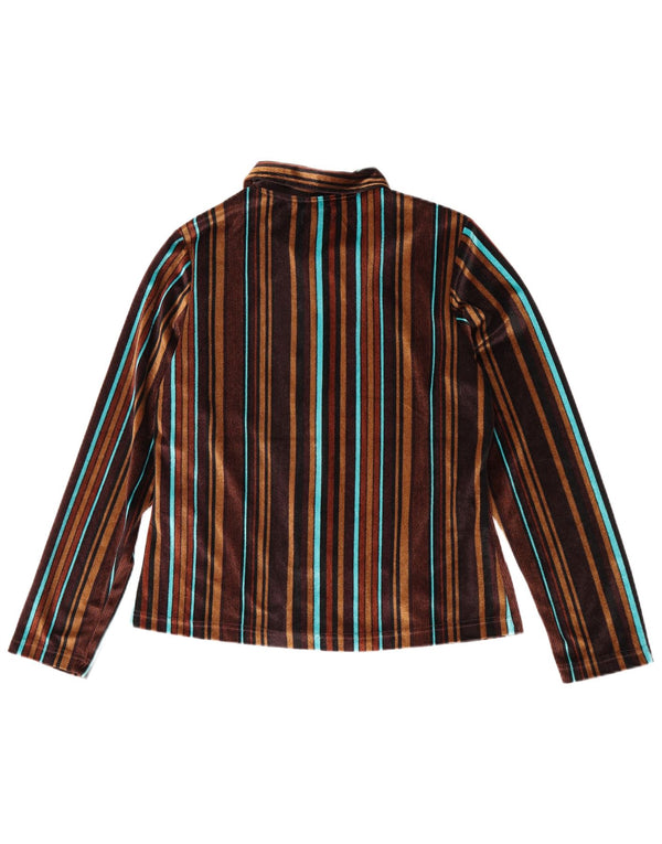 Only Chemisier en velours pour femme UK 46 Large Marron Rayé Polyester