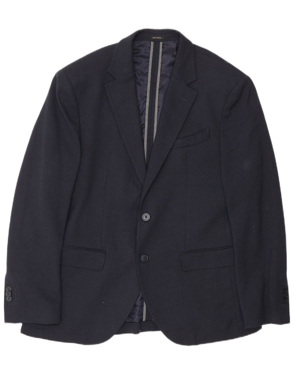 Massimo Dutti Veste Blazer 2 Boutons Homme EU 50 Laine Bleu Marine Moyen
