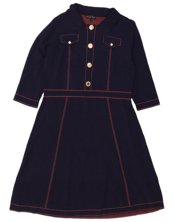 Phase Eight Robe trapèze à manches 3/4 pour femme UK 18 XL Bleu marine Viscose