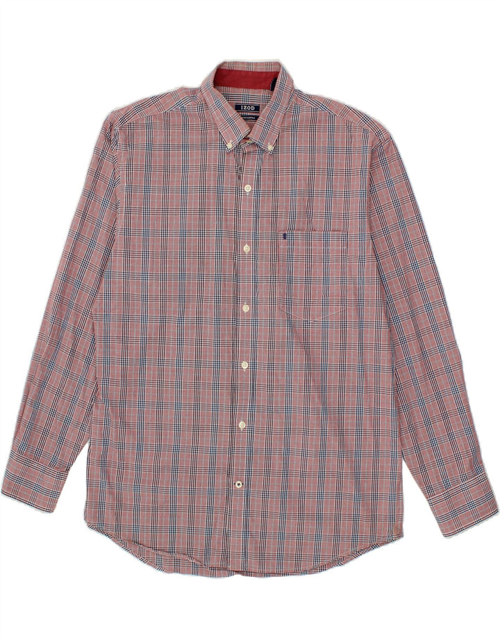 IZOD Mens Shirt Medium Red Check Cotton Vintage Izod and Second-Hand Izod from Messina Hembry 