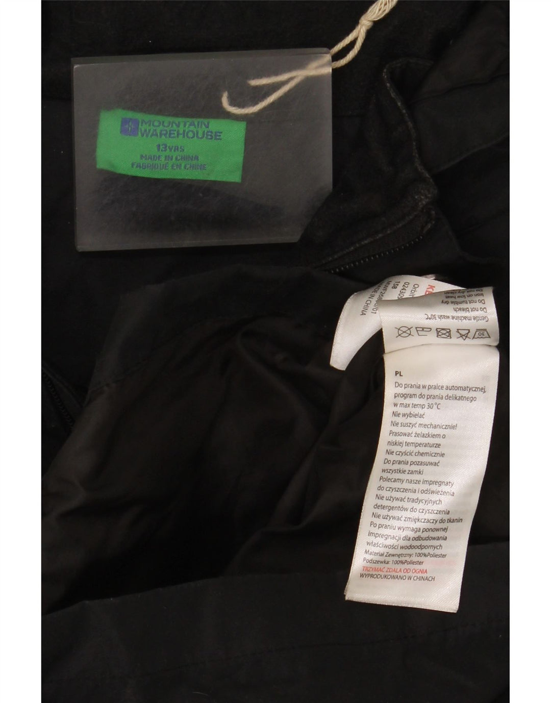 Mountain Warehouse Veste coupe-vent à capuche pour garçon 12-13 ans Noir