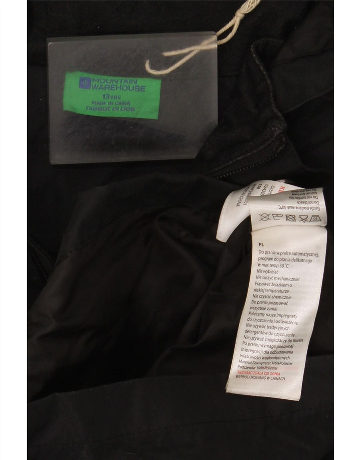 Mountain Warehouse Veste coupe-vent à capuche pour garçon 12-13 ans Noir