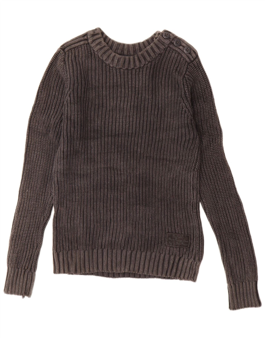 G-Star Pull Col Bateau Homme Gris Moyen Coton